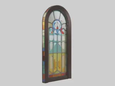 Stained glass door model 3D model
