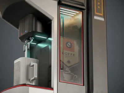 Sci-fi Coffee Machine PBR Low-poly 3D model