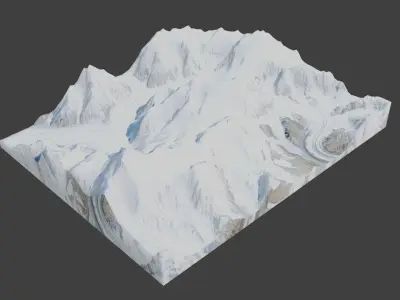 Baltoro Kangri Mountain Low-poly 3D model
