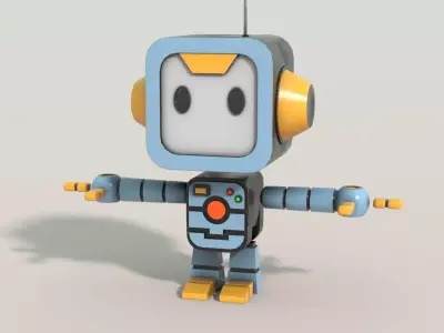 Futuristic Robot Technology Concept Sci-Fi Artwork Character Low-poly 3D model