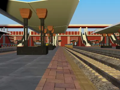 Indian Railway Station 3D model