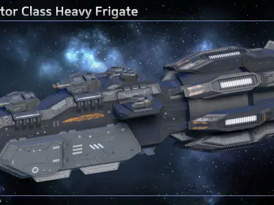 Spaceship Frigate Collection II 3D Model Pack