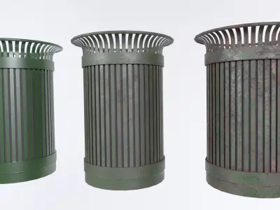Rubbish Bin - Trash Can Low-poly 3D model