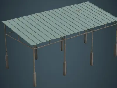 Warehouse Structure 1B Low-poly 3D model