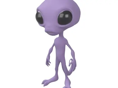 Cartoon Alien v2 004 Low-poly 3D model