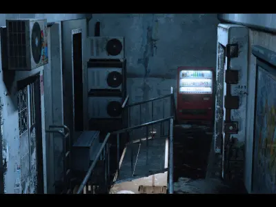 Cyberpunk Abandoned Street 3D model