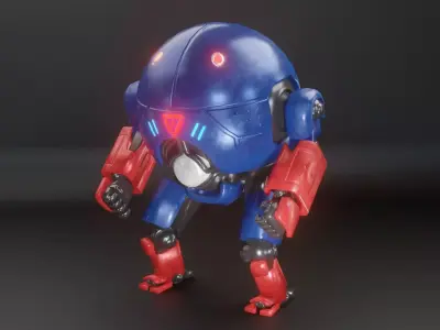 Mecha Robot Game Ready PBR Low-poly 3D model