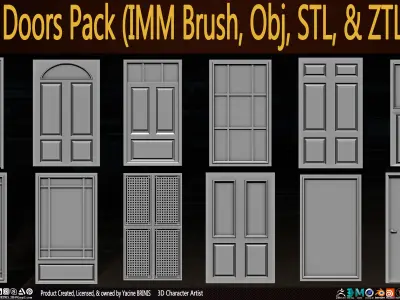 30 Doors Pack Vol 01 Low-poly 3D model