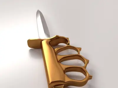 Brass Knuckles Knife 3D model