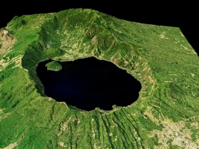 Lake Coatepeque 3d model terrain 3D model