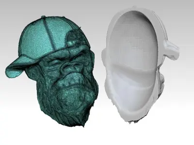 Baseball cap street king pendant 3D print model