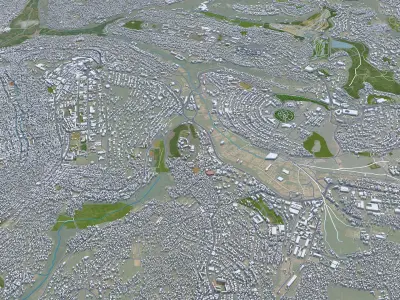 Kigali Rwanda 30km AI Low-poly 3D model