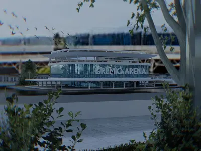 Arena do Gremio Porto Alegre Stadium Soccer Landscape 3D model