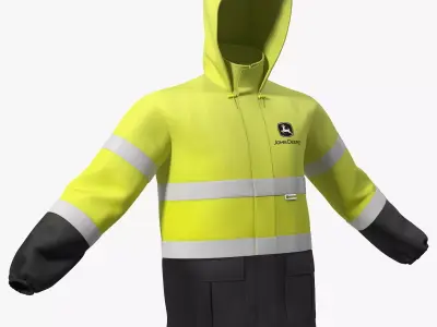 John Deere Rain Jacket High Visibility 3D model