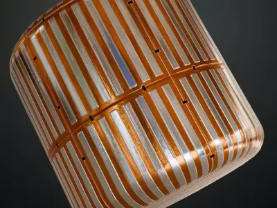 Orange Silver Sci-Fi Metal Panel PBR Seamless Texture