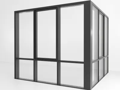 Panoramic glazing Stained glass 98 Low-poly 3D model