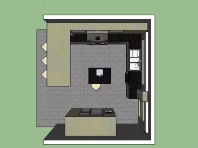 Kitchen design American style 3D model