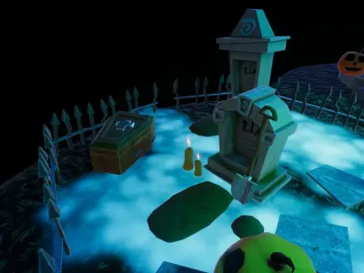 Halloween spooky Low poly Game ready assets Unity Low-poly 3D model