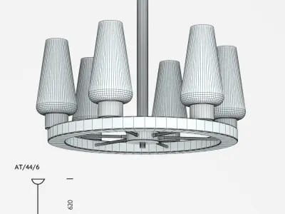 Chelsom Atrium AT 44 6 ceiling lamp 3D model