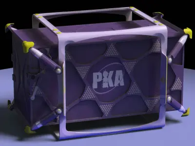 Futuristic dynamic dampening container Low-poly 3D model