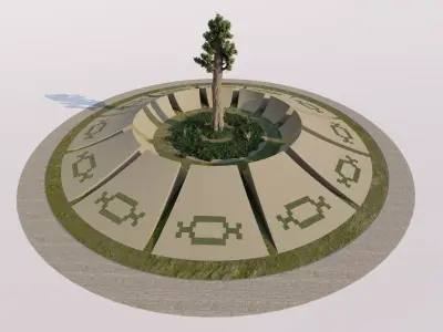 square park-place park-forum landacape 3D model