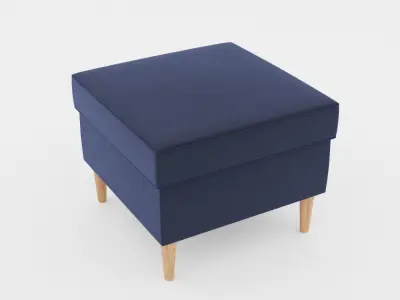 Seamed Fabric Square Ottoman 3D model