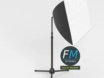 Softbox lamp on tripod 3D model