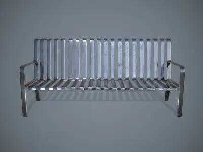 Metal Bench Low-poly 3D model