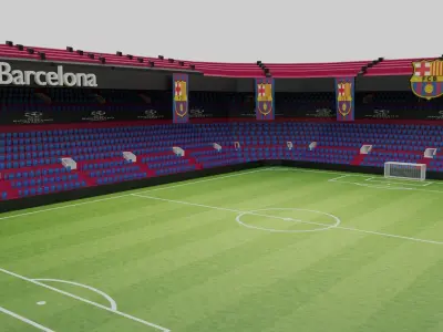 Barcelona Football Stadium Low-poly 3D model