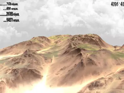 Terrain mountain in desert 3D model