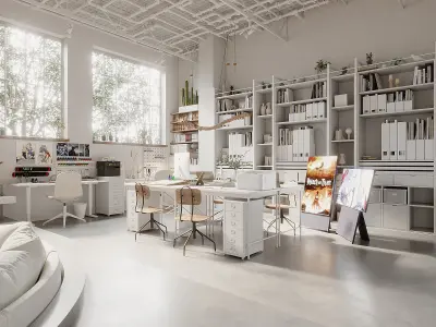 Mangakas desk 3D model