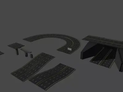 Low Poly Highway tall pole Low-poly 3D model