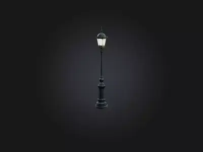 Realistic Street Lamp Model Low-poly 3D model