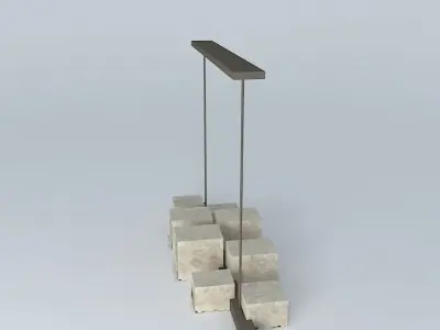 Resin Box Chandelier 3D model