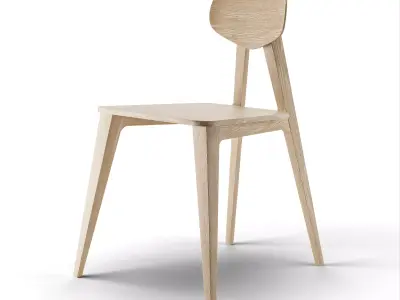 Wood Chair Low-poly 3D model