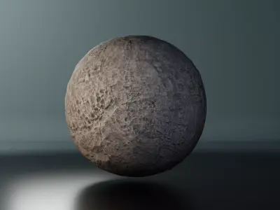 Spherical Stone Boulder - PBR Model Low-poly 3D model