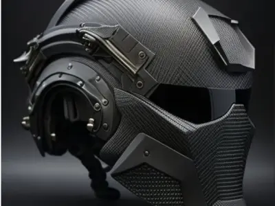 MIDJOURNEY DESIGN PRINTABLE HI-TECH HELMET STL 3D print model