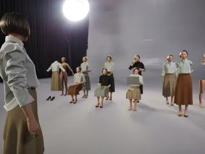 Modular Character - Asian Business Woman - FF2 Low-poly 3D model