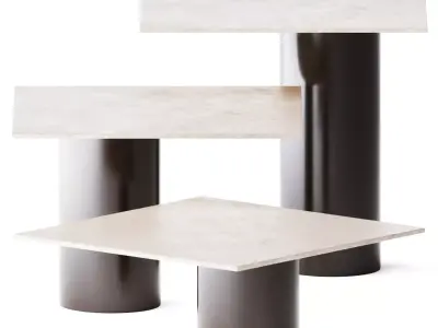 Square Side Tables Petra by Arketipo 3D model