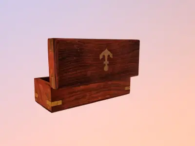 Wooden Box Low-poly 3D model