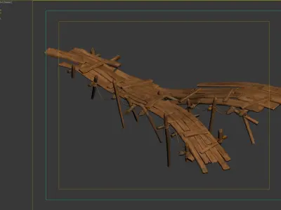 wooden Bridge 3D model