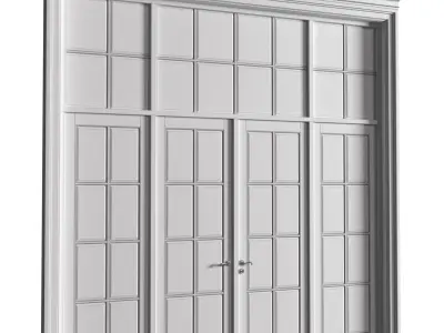 Modern Classic French Entrance Patio Doors  3D model