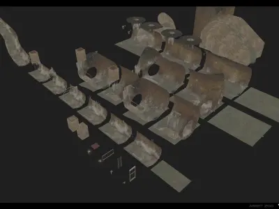 London Sewer Modular Pack Low-poly 3D model