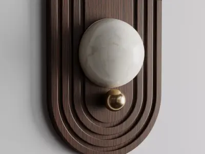 Trento Walnut Carved Sconce  Low-poly 3D model