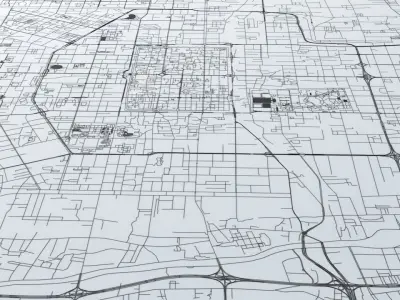 Xian Road Network and Streets 3D model