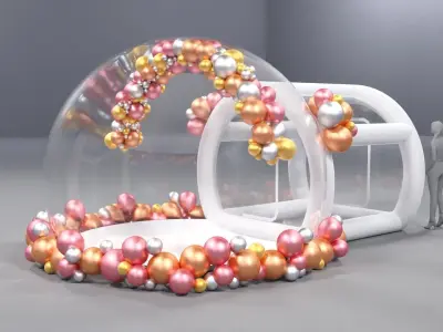 Inflatable Bubble House Dome 3 Meters Diameter 3D model