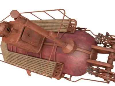 Old Rusty Submarine 3D model