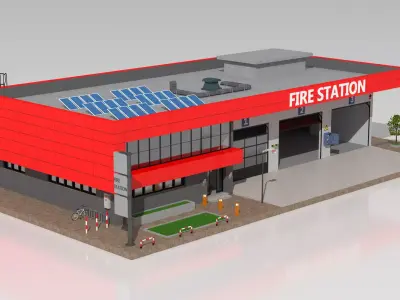 Fire Station 3D model