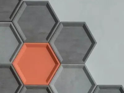 concrete mould hexagon 3D model