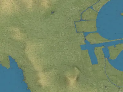 Tunis - Topography Terrain Low-poly 3D model